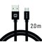 Swissten Textile Quick Charge Universal Micro USB Data ja latauskaapeli 2,0m harmaa – kuva 1