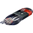 Stagg 2 x 6,35 mm Jack TS - 2 x RCA 6 m.