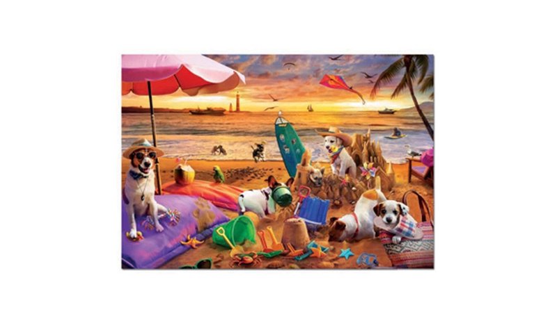 Educa Dogs Playing At The Beach 1000p palapeli – kuva 1/1