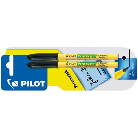 Pilot Permawash Tekstiilikynä musta, 2 kpl