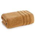 Puuvillapyyhe Mariall R237-07 sinapinkeltainen väri + kiiltävä reunus + pehmeä zero-twist-frotee
