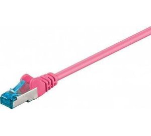 Patchcord Cat 6a S/ftp 0,5m pinkki