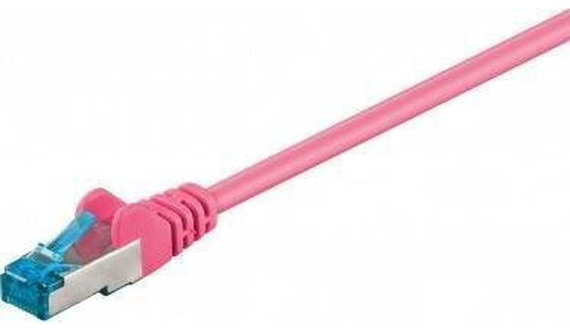 Patchcord Cat 6a S/ftp 0,5m pinkki