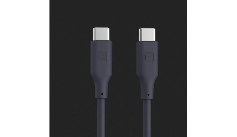Evelatus USB C - USB C silikoninen kaapeli 1,2 m, 60 W / 20 V, 3 A, lämpimän harmaa – kuva 1/1