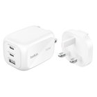 Belkin BOOSTCHARGE 100W 2C1A Seinälaturi vaihdettavilla pistokkeilla (UK, EU, US), Valkoinen