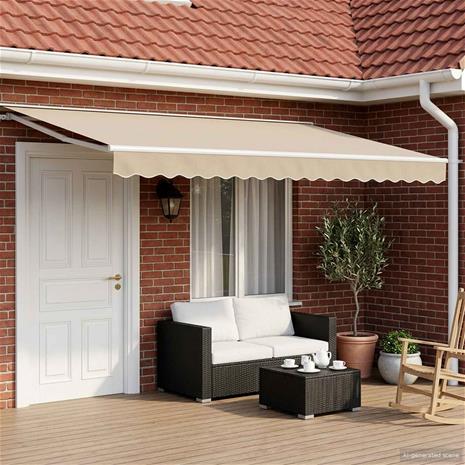 vidaXL Manuaalinen vedettävä varjo Beige 4,5 × 3 m