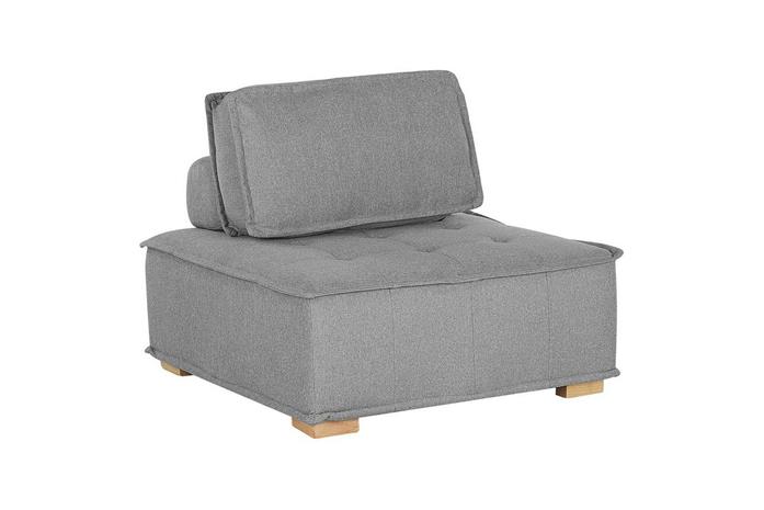 1-sitssoffa Beliani Tibro Beige, ljust trä Grey - Harmaa