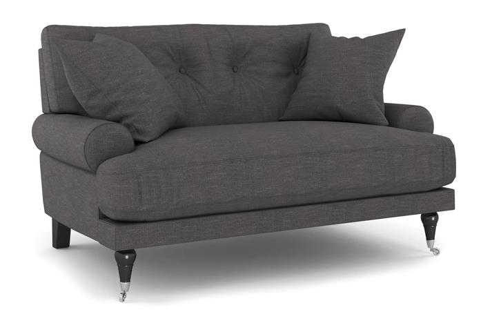 Loveseat Webber - Tummanharmaa Kromi
