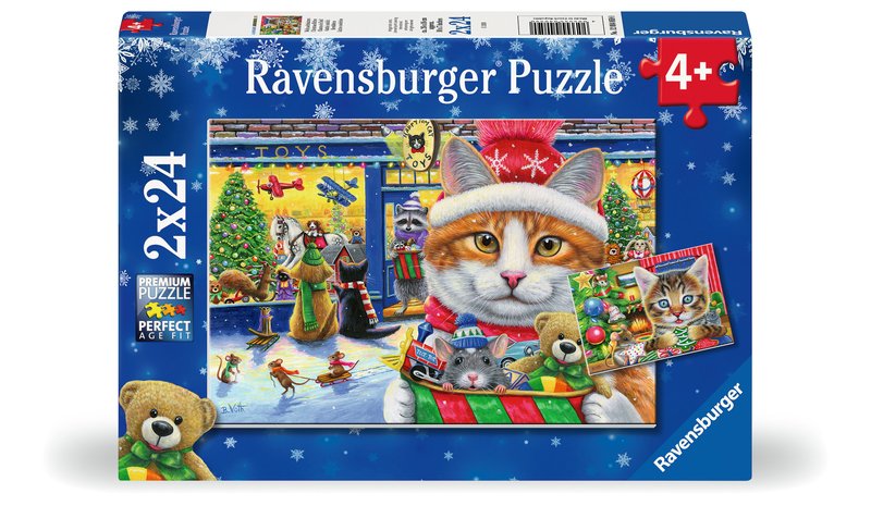 Ravensburger Christmas Kitties - 2x24p palapeli – kuva 1/1