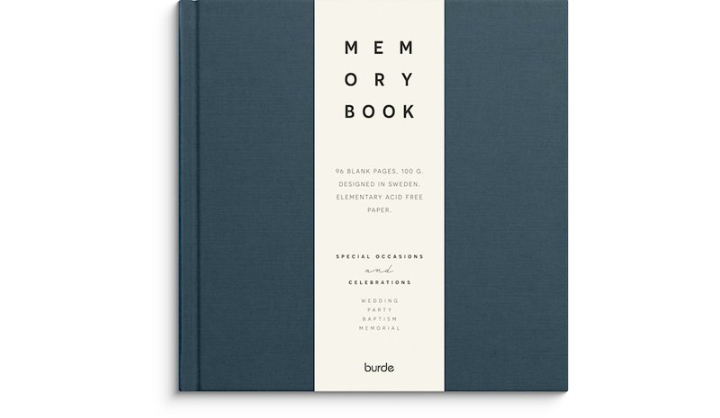Memory Book Textile Unlined Dark Blue Burde – kuva 1/2