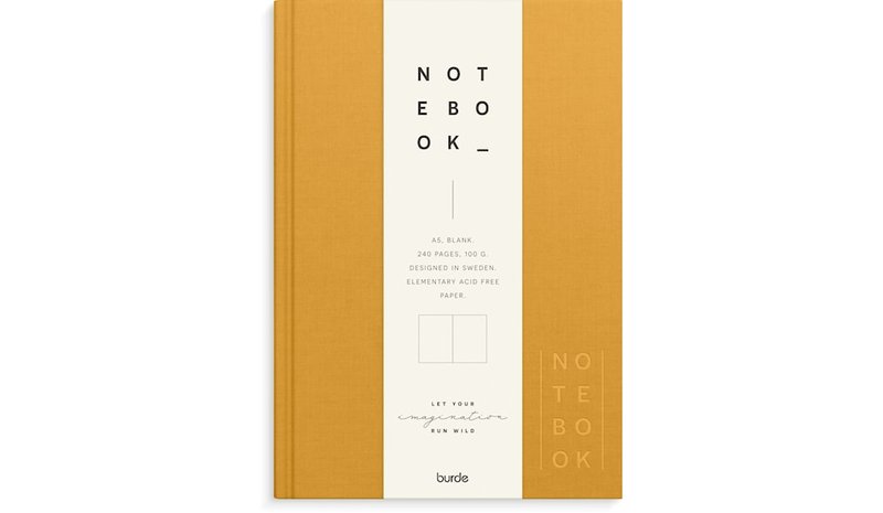 Notebook Textile Mustard Blank A5 Burde – kuva 1/2