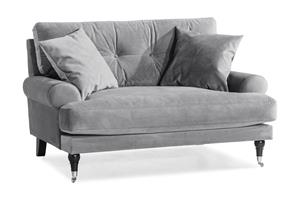 Loveseat Webber Sametti - Hopeanharmaa Kromi