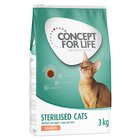 3kg Sterilised Cats lohi Concept for Life kissan kuivaruoka