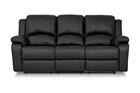 Norbo Mukava Recliner-sohva 3-istuttava Keinonahka - Kallistettava sohva - Kotiteatterisohva - Musta