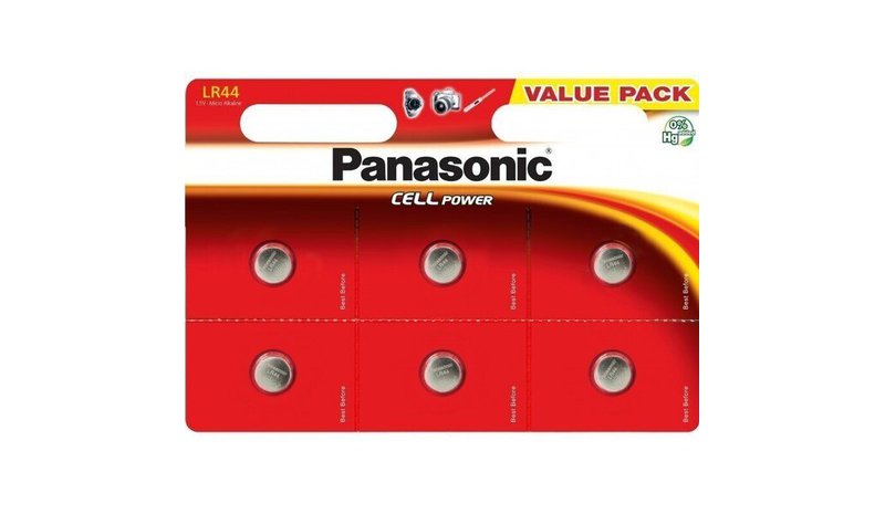 Alkaliparistot Panasonic 1,5V LR44 6 kpl – kuva 1/1
