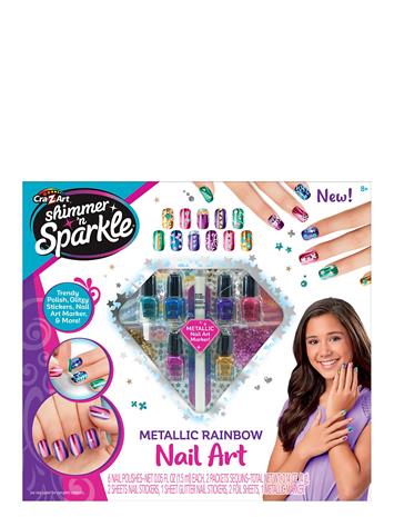 Shimmer N Sparkle Metallic Rainbow Nail Art