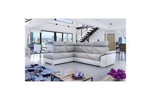 Divaani Eltap Loreto 260x210x102 cm - Berlin 01, Soft 17, Harmaa, Valkoinen, Vasen
