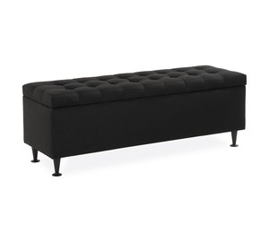 Sängynpäätyarkku Rebeca 140 cm Ruutu - Musta
