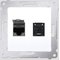 Dual Rj45 Computer Socket, valkoinen, Simon 54 – kuva 1