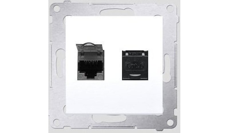 Dual Rj45 Computer Socket, valkoinen, Simon 54 – kuva 1/1