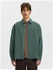 Selected Slhregfreddie Solid Seersucker Ls Shirt - Green - XXL