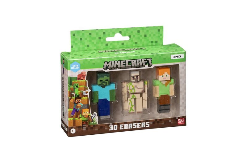 3D-pyyhekumisetti Minecraft MC4021C 3 Kappaletta – kuva 1/1