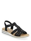 Rieker Rieker Ladies' Sandals V0646-00 Black - Black - 42