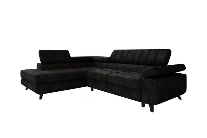 Kintore 3-sits Hörnbäddsoffa Black -