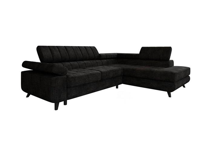 Kintore 3-sits Hörnbäddsoffa Black -