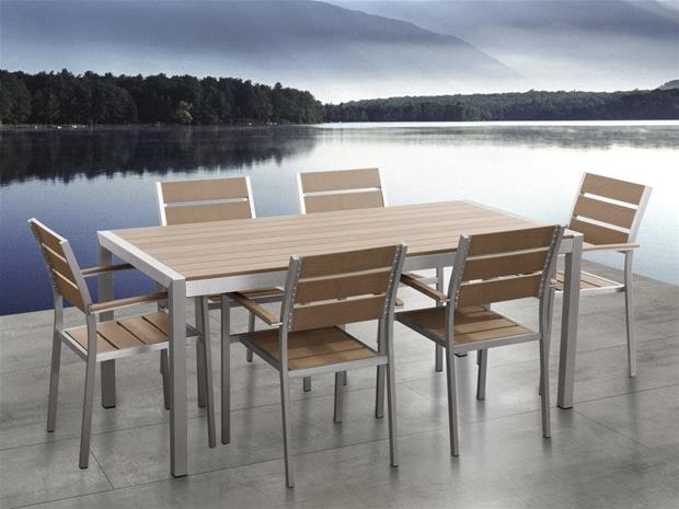 Puutarhakaluste Pöytä + 6 tuolia Vernio - – kuva 1/3
