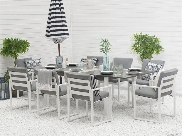 Puutarhakalustepaketti Pancole Pöytä+8 tuolia - Harmaa – kuva 1/1
