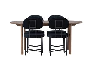 Ruokailuryhmä Andy 180 cm Soikea 4 Stella Tuolia - Musta