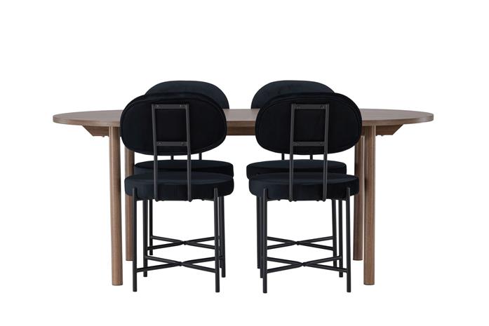 Ruokailuryhmä Andy 180 cm Soikea 4 Stella Tuolia - Musta