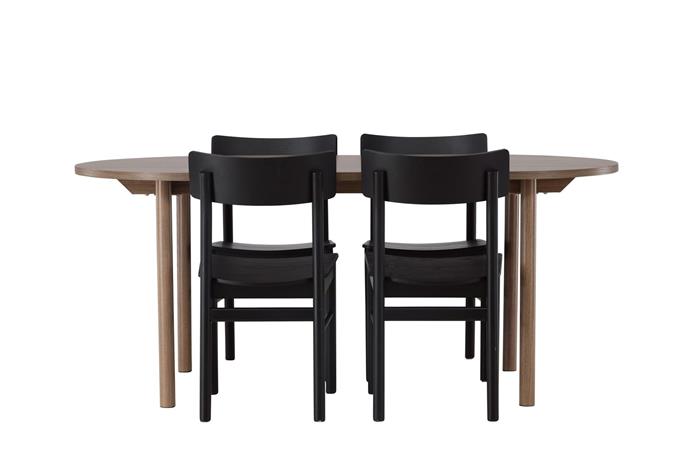 Ruokailuryhmä Andy 180 cm Soikea 4 Montros Tuolia - Musta