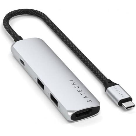 Satechi 4-i-1 USB-C Slim Multiport Adapter 4K - Silver