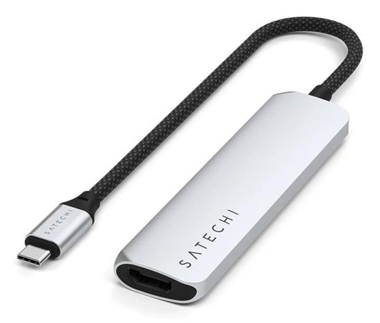 Satechi 4-i-1 USB-C Slim Multiport Adapter 4K - Silver