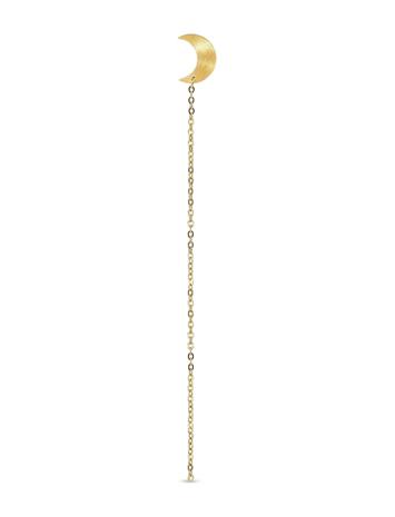 Jane Koenig Half Moon Chain Stud - Silver - RIGHT