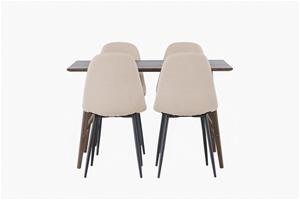 Ruokailuryhmä Kaseidon 120 cm Suorakulmainen 4 Polar Tuolia - Beige