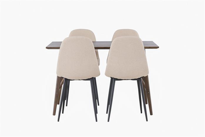 Ruokailuryhmä Kaseidon 120 cm Suorakulmainen 4 Polar Tuolia - Beige