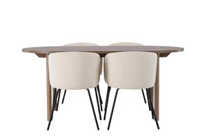 Ruokailuryhmä Andy 180 cm Soikea 4 Berit Tuolia - Beige