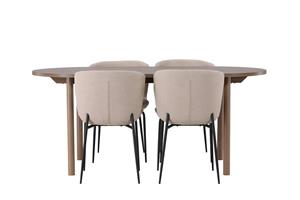 Ruokailuryhmä Andy 180 cm Soikea 4 Modesto Tuolia - Beige
