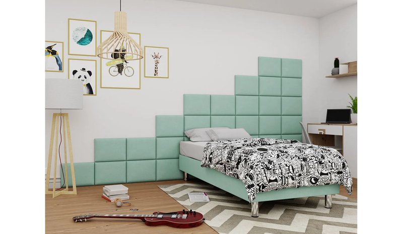 Jenkkisänky Forenza 90x200 cm+Paneeli 40 cm - Vihreä