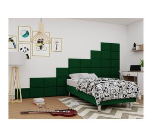 Jenkkisänky Forenza 90x200 cm+Paneeli 40 cm - Vihreä