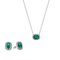 Pandora Rectangular Sparkling Green Halo korusetti – kuva 1