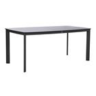 Ulkoruokapöytä Home4You Beida 180x90 cm metallinen musta kivijäljitelmäpöytätasolla