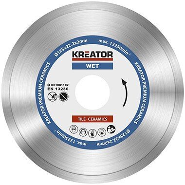 Timanttileikkauslaikka Kreator 125mm laatoille, gres