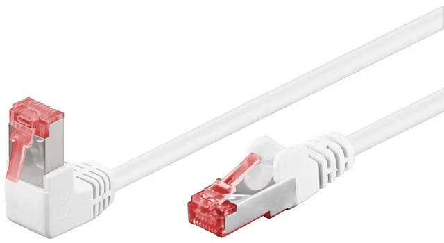 Lan Patchcord Cat 6 S/ftp 0,25 m valkoinen kulmikas