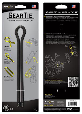 Nite Ize Gear Tie 18 Black niputin