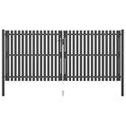 vidaXL Puutarhan aitaportti teräs 400x150 cm antrasiitti