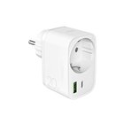Puro 20W Power Delivery Charger with Schuko Plug and Socket 1x USB-C + 1x USB-A - White